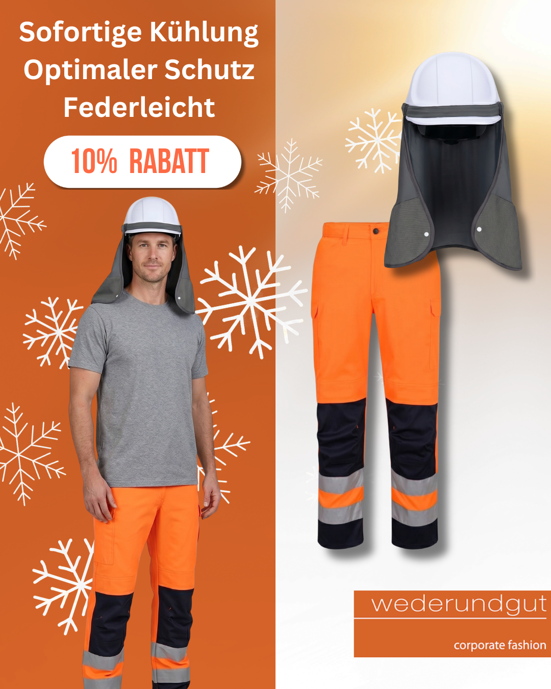Kühlende Arbeitskleidung für den Bau